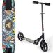 EVOLAND Scooter vouwstep voor kinderen, stuur, in hoogte verstelbaar, antislip pedalen met graffiti-patroon, geschikt voor kinderen van 3 tot 12 jaar en ouder