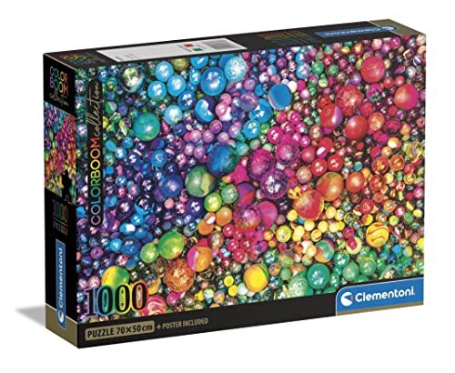 Clementoni - ColorBoom Collection-Marbles-1000 volwassenen, kleuren, puzzel gradiënt, made in Italy, meerkleurig, 39780