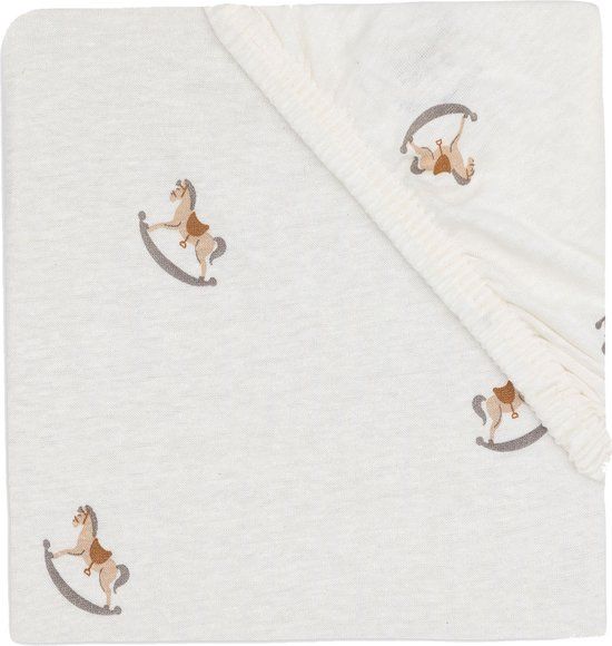 Jollein Jersey Wieg Hoeslaken Nostalgic Ride - Crème - Oeko-tex katoen