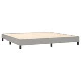 vidaXL Boxspringbed met matras, stof, lichtgrijs, 200x200 cm