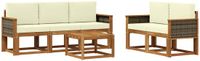 vidaXL - Acacia Hout Loungeset - 5 Zitplaatsen - Natuurlijk en Crème