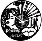 Instant Karma Clocks Wandklok make-up make-up artiest schoonheidssalon vrouwen, vinyl, zwart
