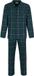 Pastunette - Lodge - Pyjama - Doorknoop - Katoen - Flanel - Blauw/Groen - Geruit - Maat S