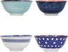 KitchenCraft 4-delige keramieken graan-/dessertkom, microgolfbestendig 15 x 7 cm
