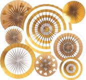 Amscan 8 Honeycombs waaiers - wit, goud, rosegold - 20.3 cm / 30.4 cm / 40.6 cm