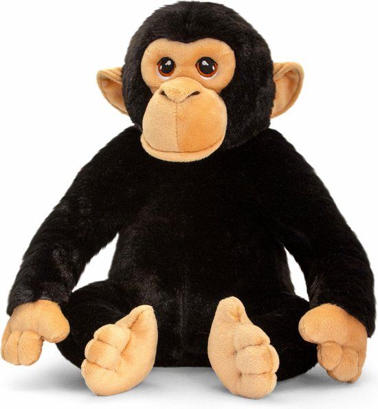 4KidsOnly Keel Toys Knuffeldier Chimpansee aap - zachte pluche stof - premium kwaliteit apen knuffels - 30 cm