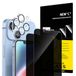 NEW'C 2 x Privacy Screen Protector voor iPhone 14 (6,1 inch) en 2 x Camera Lens Protector - Gehard Glass Schermbeschermer - Ultrabestendig- Verbeterde Privacyhoek van 28 Graden