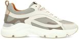 Manfield - Dames - Grijze leren sneakers - Maat 39