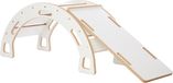 Garronda Pikler Arche d'escalade en bois 2 pièces - Montessori - Pont d'escalade avec toboggan - Chevalet d'escalade pour tout-petit - Blanc
