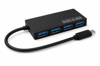 DrPhone SplitPort USB-C Hub – 4 Poorten – USB 3.0 – USB-C naar USB-A Splitter – Zwart