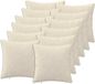 vidaXL Kussensloop Crèmekleurig Katoensatijn 50 x 50 cm (12 stuks)