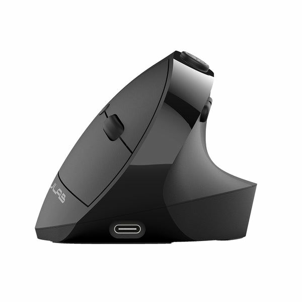 JLab JBuds Ergonomic Vertical Wireless Mouse - Bluetooth, USB, 2400 DPI, Right-Handed, Black