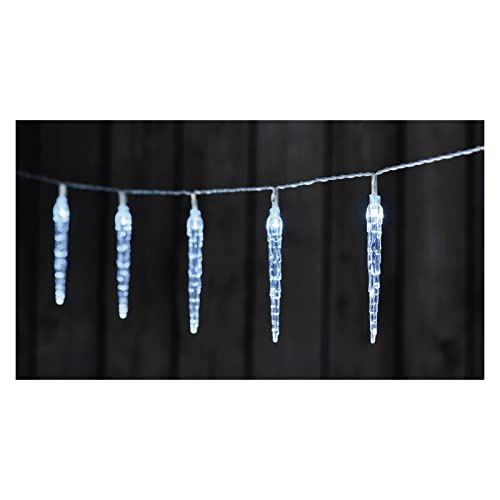 Emos IJspegels LED Lichtsnoer - Koudwit - 1.35 m - 10 IJspegels - Timer - Batterij