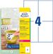Avery Zweckform L4719REV-20 Folie-etiketten 105 x 148 mm Polyester folie Wit 80 stuk(s) Weer verwijderbaar Laser