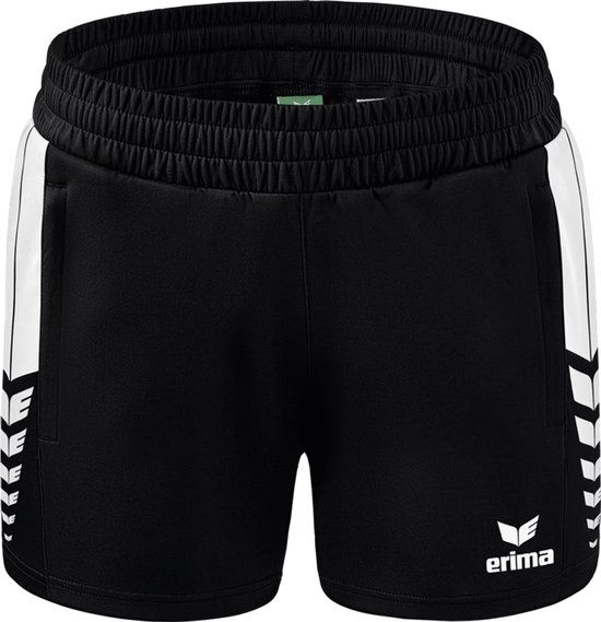 Erima Six Wings Worker Short Dames - Zwart / Wit - Maat 44
