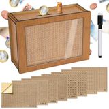 Alyvisun Houten Spaarpot met Stickers, Cash Spaarvarken 5000€ Herbruikbare Spaarbox met Teller Spaaruitdaging Spaarpot Muntgeldpot voor Kinderen en Volwassenen 500-10000€ Doel