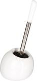 5Five WC-/toiletborstel met houder rond - wit glans - keramiek - 36 cm