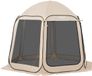 Vevor Campingtent, 304,8 x 280,4 cm, pop-up tent met uitschuifbare luifel, draagbare partytent voor 4-8 personen met draagtas en zijwanden, voor terras en buitenactiviteiten, beige
