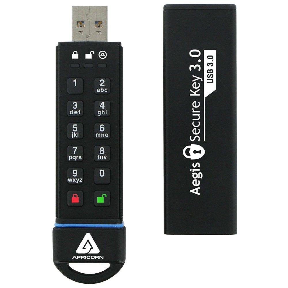 Apricorn Aegis Secure Key 3.0 - USB Flash Drive - 30GB - USB Type-A - Black