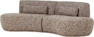 WOOOD Batavier Half Ronde Bank 4-Zits - Polyester - Lichtbruin