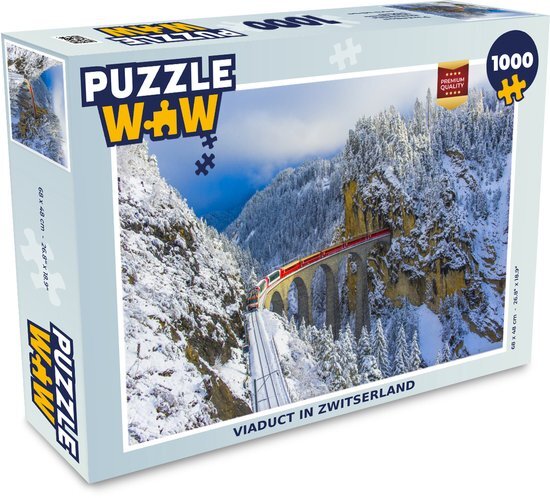 MuchoWow Puzzel Viaduct in Zwitserland - Legpuzzel - Puzzel 1000 stukjes volwassenen