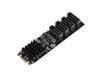 KALEA-INFORMATIQUE M.2 (M2 NGFF) PCIe M of B+M Key 4-poorts SATA 6G RAID 0 1 10 kaart met MARVEL 88SE9236 chipset