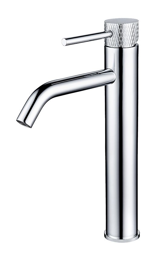 Wiesbaden Ribbd XL Wastafelmengkraan 30cm Chroom