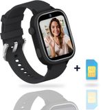 AngelTech Ultra GPS Horloge Kind Met Simkaart 4G – SOS knop – Smartwatch Kinderen – Whatsapp - HD Camera en Videobellen – Smartwatch Kind – GPS Tracker Kind – Smartwatch Kids - Elke polsmaat - Zwart