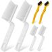 Unyqoos® set de 6 pièces pour le nettoyage des joints – 4 brosses à joints en V + 2 brosses de précision, avec poils en PP, manche ergonomique en plastique, adapté aux carreaux et aux profilés