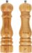 Cheffinger, Set de 2 moulins à sel et poivre en bambou, moulin en céramique réglable, marron/beige