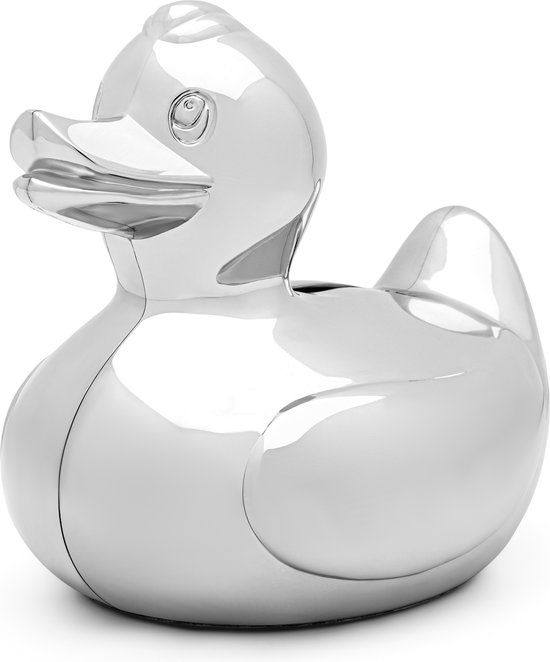 Zilverstad Spaarpot Eend Zilver - Kraamcadeau - Verzilverd - 6005060