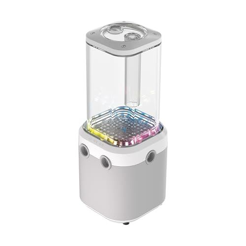CORSAIR iCUE LINK XD6 RGB ELITE Pomp/Reservoir – FlowDrive Max Pomp, Ingebouwde Temperatuursensor, 22 Adresseerbare RGB LED's, 440 ml Transparant Nylon Reservoir – Wit
