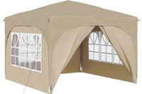 vidaXL Pop-up Feesttent 290 x 290 x 245 cm Crèmekleurig