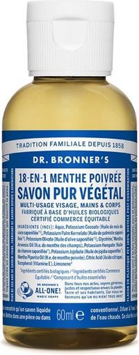 Dr. Bronner's Peppermint Liquid Soap - 59 ml