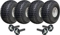 Parnells 22x11.00-8 dubbelassige ATV-quad-aanhangwagen met noppenbanden, goedgekeurd voor de openbare weg, laadvermogen 620 kg