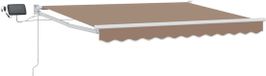 vidaXL Parasol manuel avec éclairage LED solaire 5 x 3 m Taupe