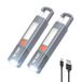 Smiling Shark G1 Set van 2 krachtige led-zaklampen, oplaadbaar, met zijlicht, 3 modi en zoombaar, waterdicht, kleine krachtige zaklamp met haak voor wandelen/noodgevallen