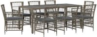 vidaXL - Bartafel Set - 2 Persoons - Grijs - Polyrattan