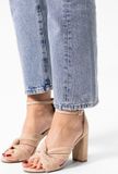 Sacha - Femme - Sandales à talon en daim beige noué - Taille 42