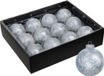 Othmar Decorations Luxe kleine kerstballen - 12x st - 6 cm - wit/grijs - glas - ice finish