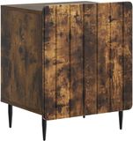 vidaXL Nachtkastje Gerookt eiken 43 x 34,5 x 52 cm Bewerkt hout