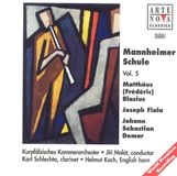 Klarinettkonsert Arte Nova Mannheimer Schule Vol 5 - Blasius, Fiala, Demar / Schlechta