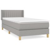 vidaXL Boxspringbed met matras, stof, lichtgrijs, 180x200 cm