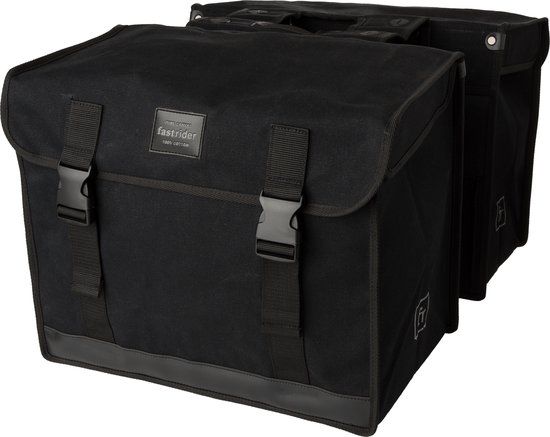 Fastrider Canvas 37 Dubbele Fietstas Zwart - 65L