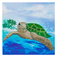 Diversen Crystal Art diamond painting kaart kit Turtle Paradise 18 x 18 cm