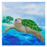 Crystal Art Diamond Painting Card Kit - Turtle Paradise - 18 x 18 cm