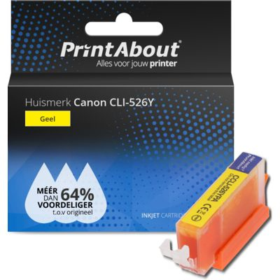 PrintAbout Huismerk Canon CLI-526Y Inktcartridge Geel