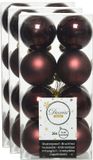Decoris kleine kerstballen - 48x st - mahonie bruin - 4 cm - kunststof
