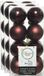 Decoris kleine kerstballen - 48x st - mahonie bruin - 4 cm - kunststof