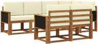vidaXL - Hoek loungeset - 7-delig - Polyester - Natuurlijk en crème